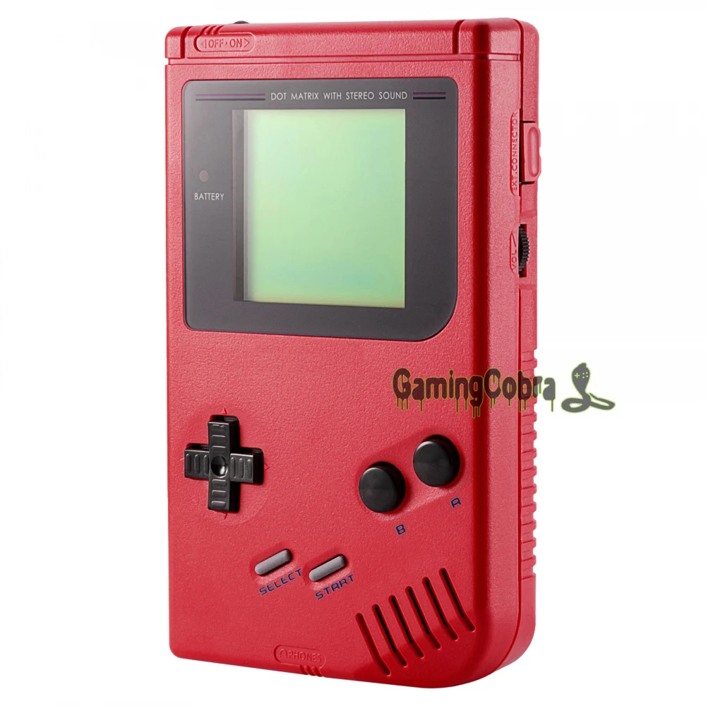 Red Solid Full Housing Shell Buttons with Screen Len for Gameboy DMG-01 - GBF005