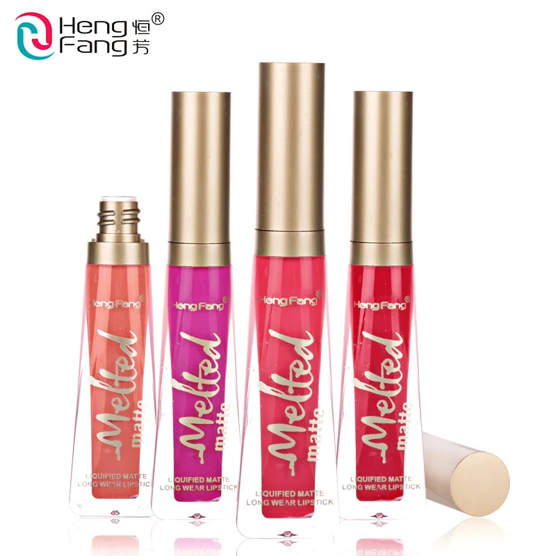 

6 Colors/Set Hengfang Melted Lips Matte Lip Stick Face Liquid Lip Gloss Faced Makeup Velour Liquid Lipstick Cosmetic H7698