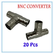 20Pcs BNC female three channel Connector Extender for CCTV Camera Security Video Surveillance System