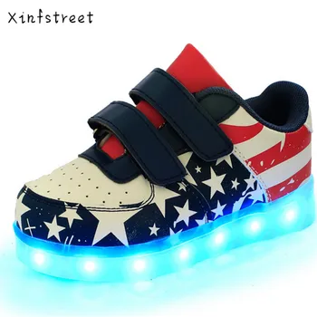 

Led Children Shoes 2019 USB Charging Shoes With Light Up Kids Casual Boys Girls Luminous Sneakers Glowing Shoe enfant Size 25-37
