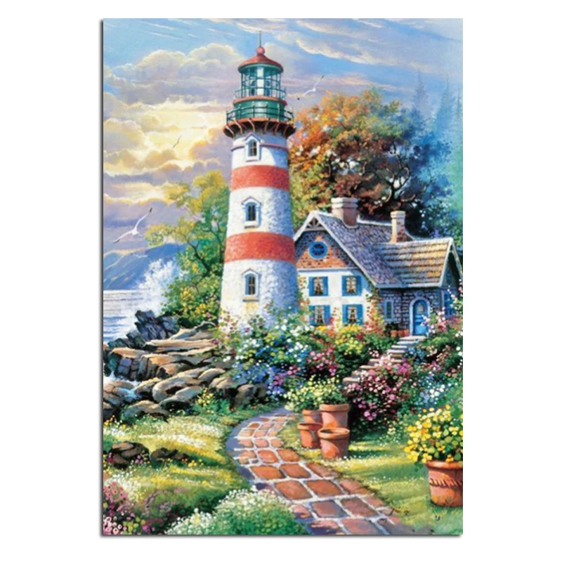 Lighthouse 30x43cm Needlework Diamond Embroidery Painting Home