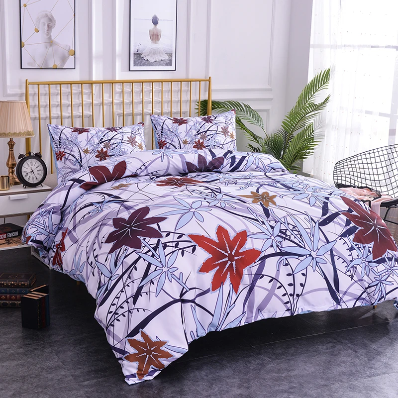 

ZEIMON Floral Printing Duvet Cover Pillowcase Bedding Set Polyester Home Decoration 2/3pcs Bedclothes Textiles