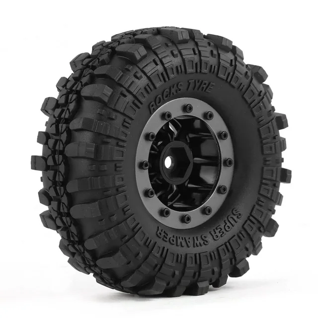 Cheap 4pcs AX 4020-5 110mm 1.9in Rubber Tire with Alloy Beadlock Wheel Rim for AXIAL SCX10 90046 RC4WD D90 1/10 RC Rock Crawler Car