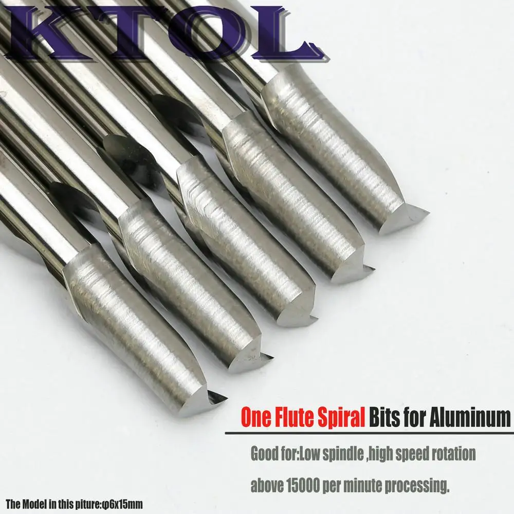 

Clean Cutting! 5pcs 6*15mm 1 Flute Aluminium CNC Bit Import Tungsten Carbide Milling Tool Cut Cutter for Metal Milling Machine