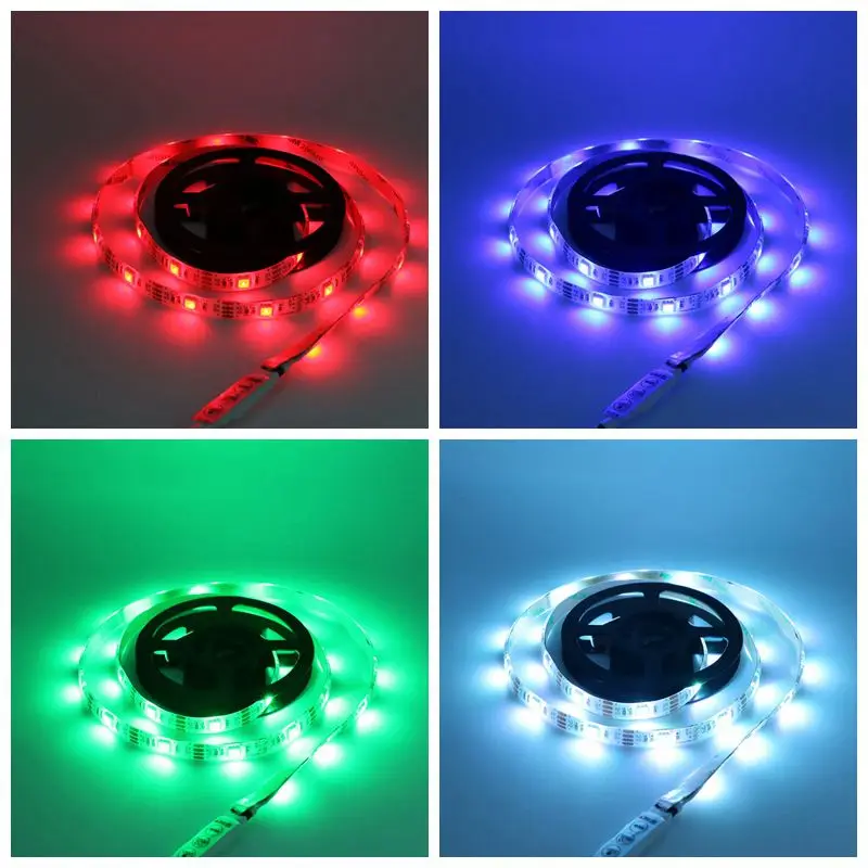 Водонепроницаемая DC 5V USB Светодиодная лента 5050 RGB Гибкая лампа ТВ фоновое