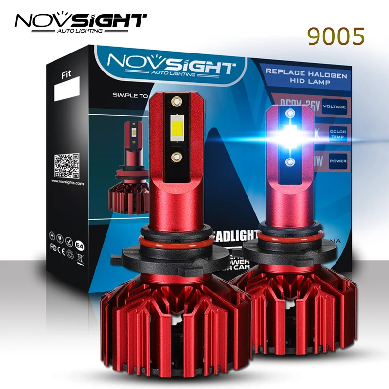 Novsight 9005 светодио дный фар Водонепроницаемый лампы 6000 К 60 Вт 10000LM HB3 IP68 фары автомобиля лампочки Автомобильный пара 2 шт. 12 В 24 В