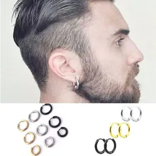 Por Mens Earring Sizes Lots From Fashion Women Men Punk Gothic Stainless Steel Simple Round Stud Earrings Lover 3 Colors Size Earring Jewelry