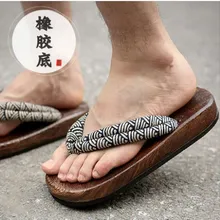 Японские Сабо деревянные сандалии мужские сабо гладкое Дерево Каблук квадратный носок обувь летние тапочки сандалии