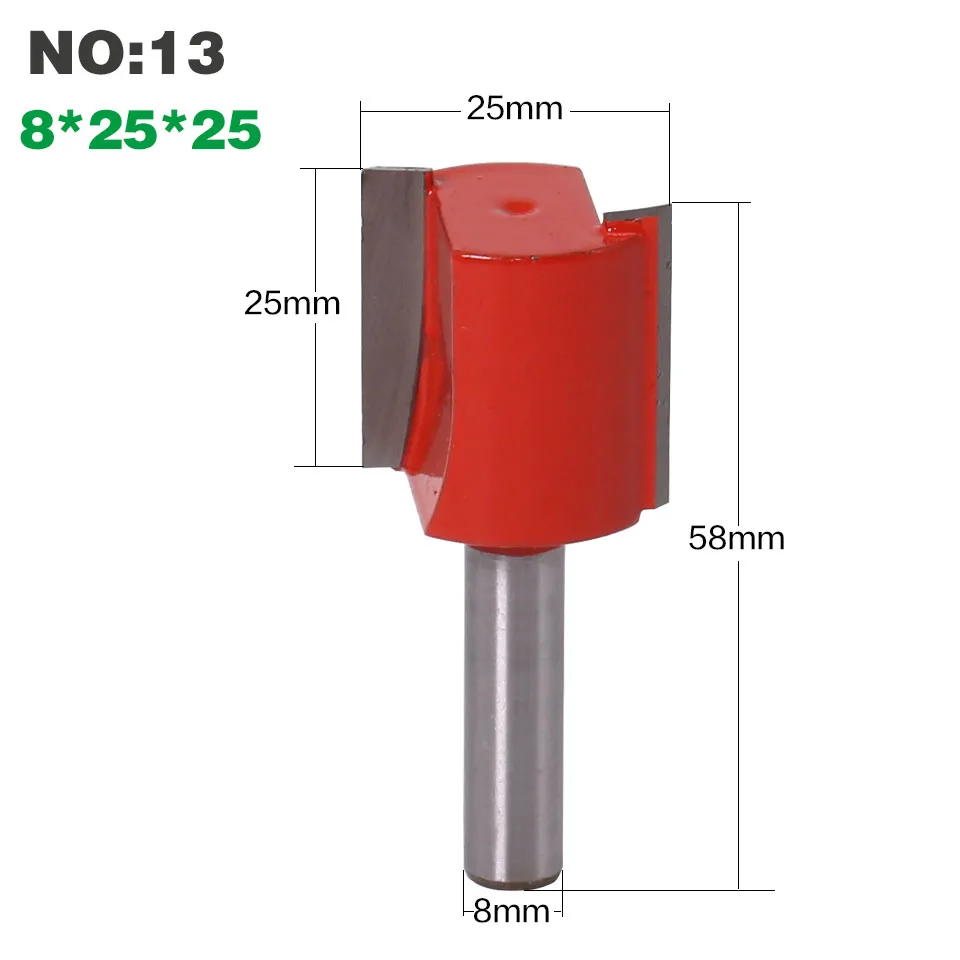 Dado фреза-3/" W x 25 мм" H-8 хвостовик деревообрабатывающий резак инструмент для резки древесины - Длина режущей кромки: NO13
