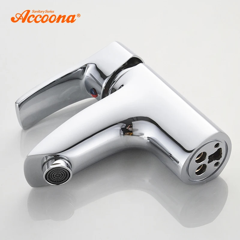 Accoona кран для ванной комнаты, кран для раковины, хромированный смеситель для воды, белый кран для воды, латунный Смеситель для раковины, смеситель на бортике A9003