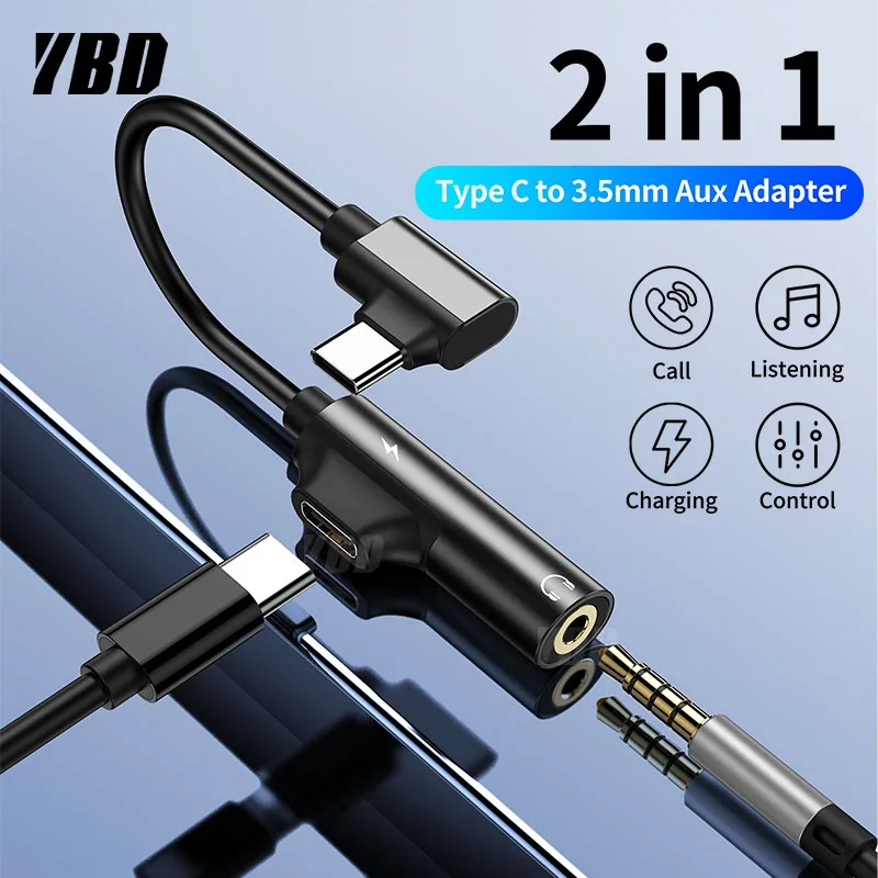 Кабель адаптер YBD с USB C на гнездо 3 5 типа для Huawei P30 Mate 20 Type мм конвертер AUX наушников