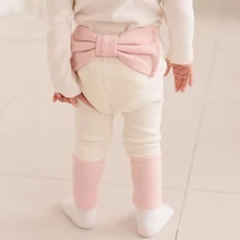 Весенние детские штаны для девочек большой PP Тонкий разноцветная с устойчивым каблуком украшения брюки Модная универсальная девочки бант леггинсы