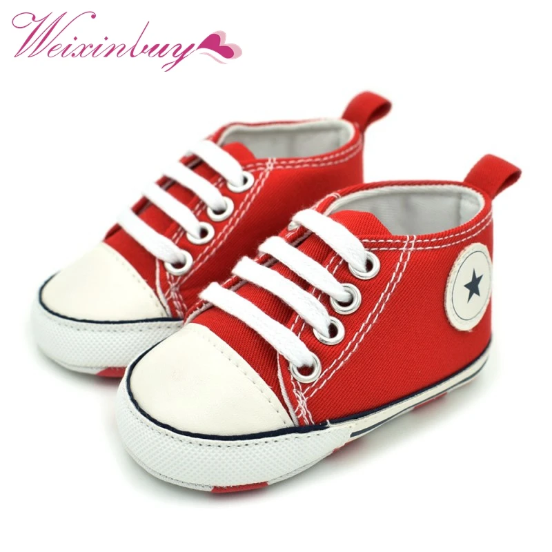 

Infant Baby Shoes Tollder Canvas Crib First Walkers Shoes Baby Boys Girls Sneaker Prewalker 0-18M