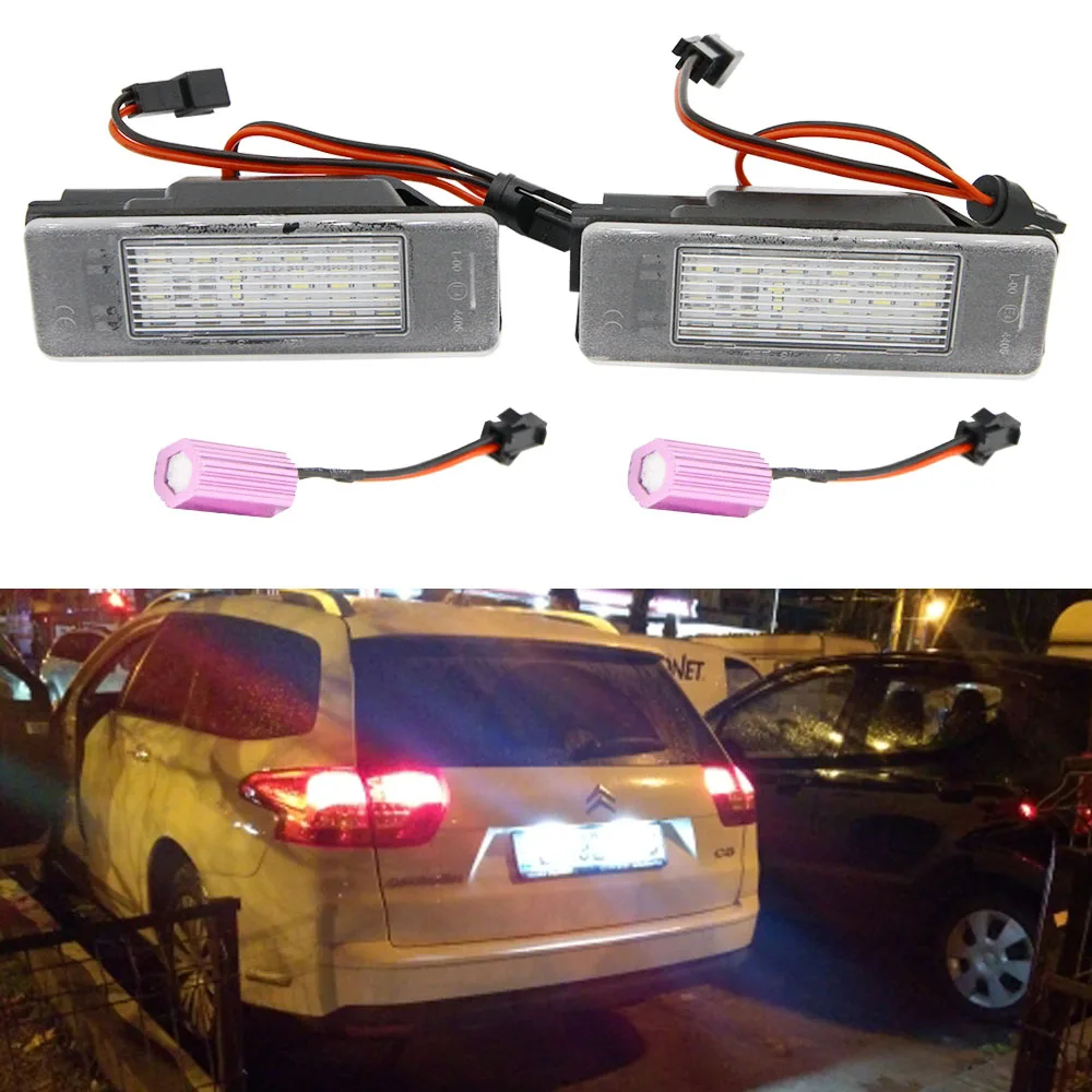 2 шт. светодиодный светильник номерного знака для Peugeot 207 308 Citroen Berlingo C2 C3 Pluriel Baujahr C4