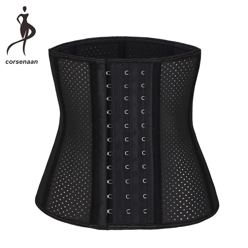 

3 Rows Of Hooks Women's 9-25 Steel Bone Latex Waist Trainer Corset For Weight Loss Cincher Underbust Sports Workout Body Shaper