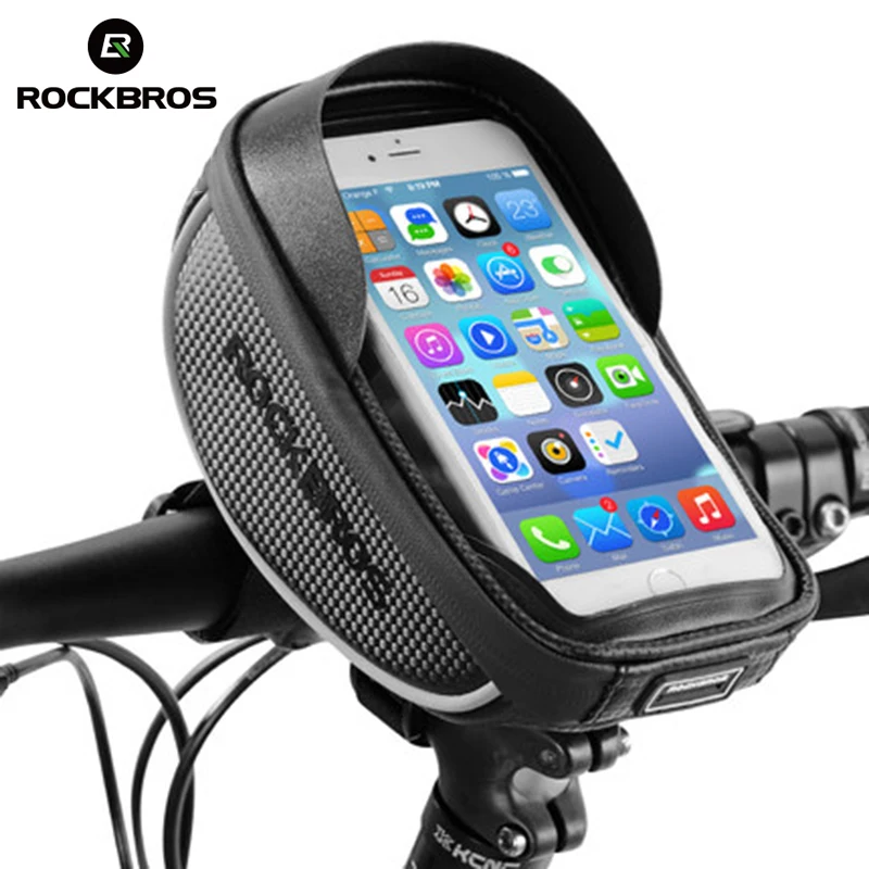 

ROCKBROS Bicycle MTB Bag Waterproof Bike Front Top Frame Handlebar Touch Bag For 4.8" 6" 5.8"Cellphone Phone With Rain Cover