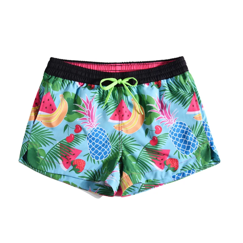 

Vacation Play Water Trunks New Shorts Women Tropical Fruit Pineapple Print Beach Womens Summer Seaside Cool Drawstring Elastic