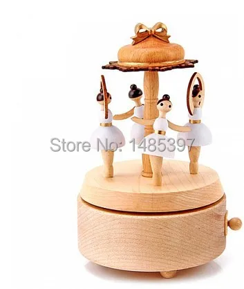 The Taiwan ballet girl wood rotating music box creative gift girlfriend children M1018 | Дом и сад