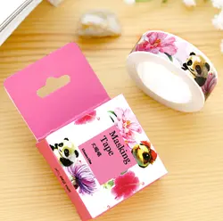 1 Box Новый 1.5 СМ В Ширину Cute Panda Свинья Кролик Цветы Клейкой Ленты DIY Скрапбукинг Наклейки Этикеток Клейкой Ленты H1217