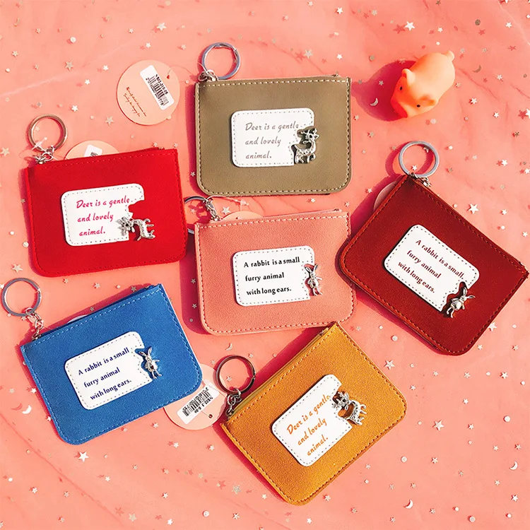 

Cute Cartoon Coin Purse Multi-function Card Holder Ladies Wallet Student Coin Purse Zipper Key Coin Bag