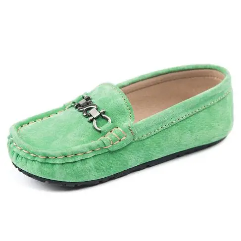 Новые весенние лоферы; детская кожаная обувь для мальчиков; слипоны из натуральной кожи; детская обувь для девочек; обувь для малышей; весенняя обувь на плоской подошве; 04 - Цвет: Зеленый