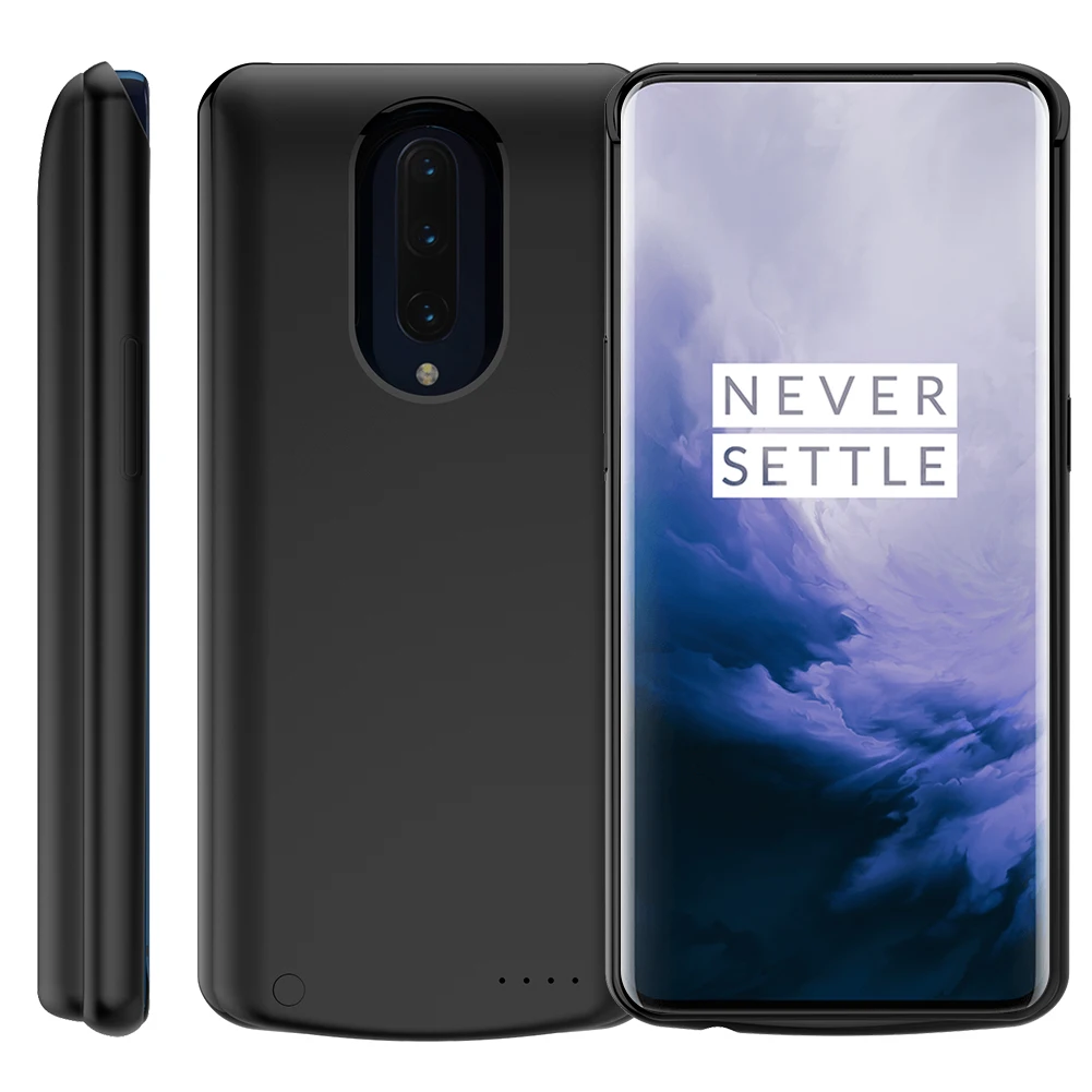 Для OnePlus 7 Pro Чехол для зарядного устройства 6500Ah расширенная батарея резервного питания Защитная крышка для зарядки для одного плюс 7 Pro батарея - Color: Black