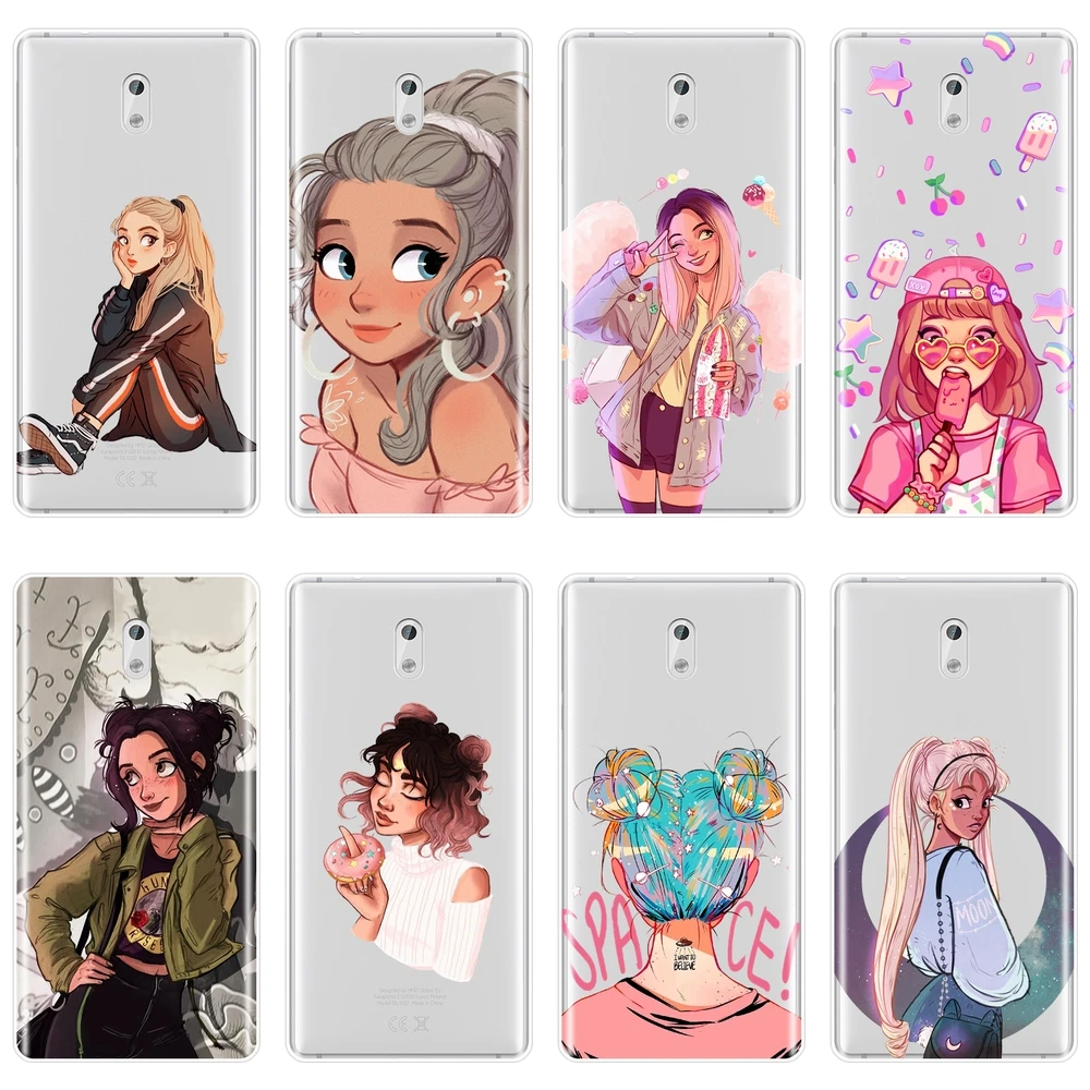 TPU Kawaii Girl Japan Kpop мультяшный милый мягкий чехол для Nokia 7 Plus X6 телефона силиконовый 8 6