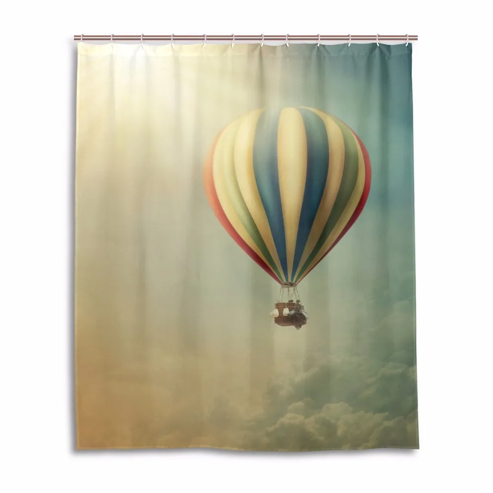 Hot Air Balloon Cortina De Chuveiro Modern Curtains For Bathroom Anti