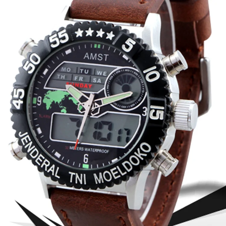 

2019 Limited Sale Amst Ai From France's Movement Waterproof Led A Multi-function Quartz Belt For Men And Women Watch 3004 B
