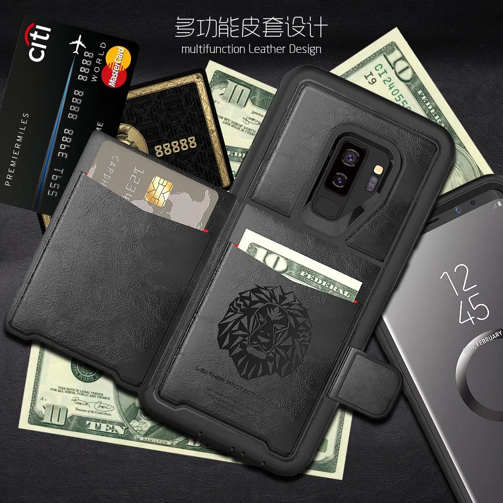 TPU الفاخرة ضئيلة Musttrue جراب هاتف الذكية فليب غطاء لينة بلون المحفظة غطاء رقيقة جدا سامسونج غالاكسي s9 plus ملاحظة 9 حالة