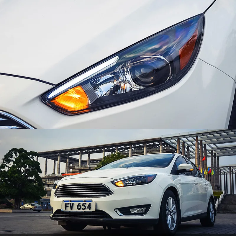 Фара в сборе для Ford Focus левая и правая сторона с светодиодный DRL ходовой свет и желтый поворотный сигнал