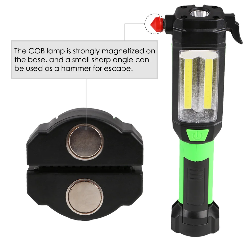 Sanyi USB перезаряжаемые COB фонарик Портативный светодио дный светодиодный рабочий свет Магнитная освещение
