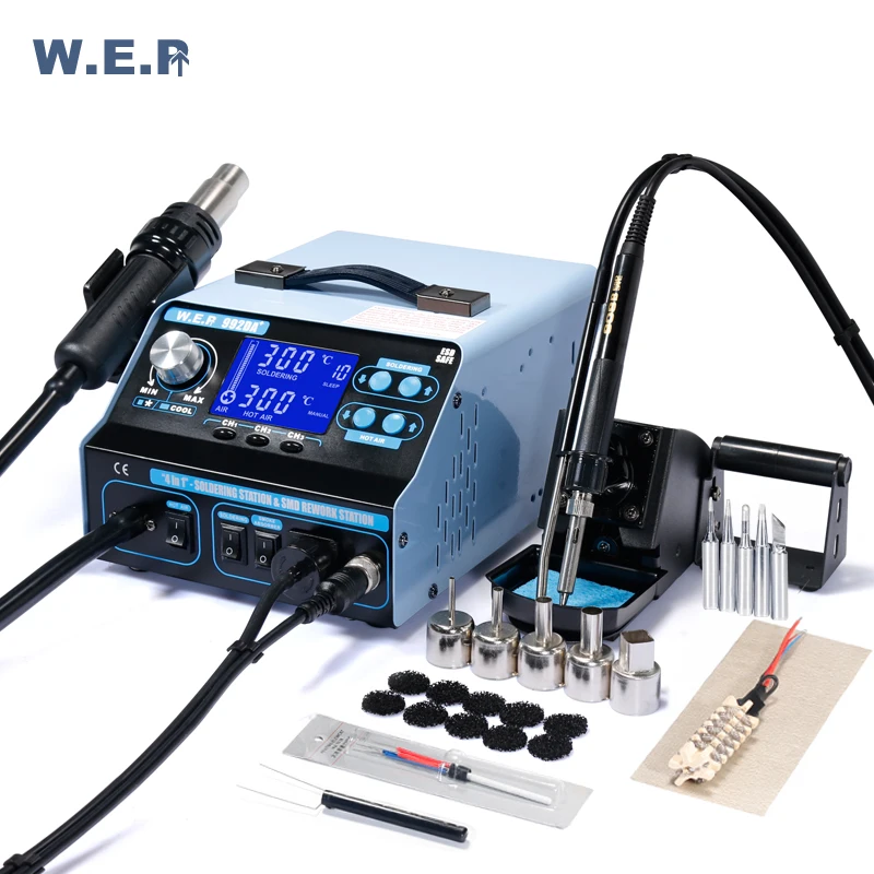 

WEP 992DA+ BGA Pump Repair Board Smoke Suction 750W Soldering Station SMD Rework Station with Soldering Iron