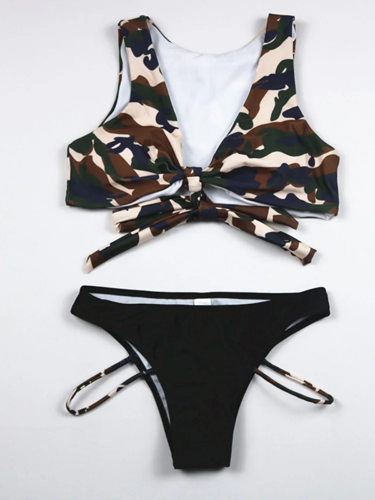 

Bikini swimsuit female small chest big chest gathered vacation swimming sexy thin beach three-point split spa swimsuit