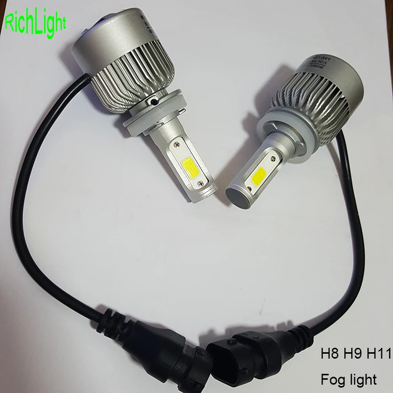 

2017 super 6000K 12V 24V H8 H9 H11 COB LED car fog light for Citroen Honda Toyota Nissan VW halogen and HID Xenon headlight lamp