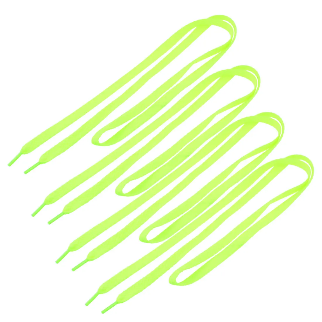 

UXCELL Sports Shoes String Flat Shoelaces Yellow Green 2 Pairs For Unisex