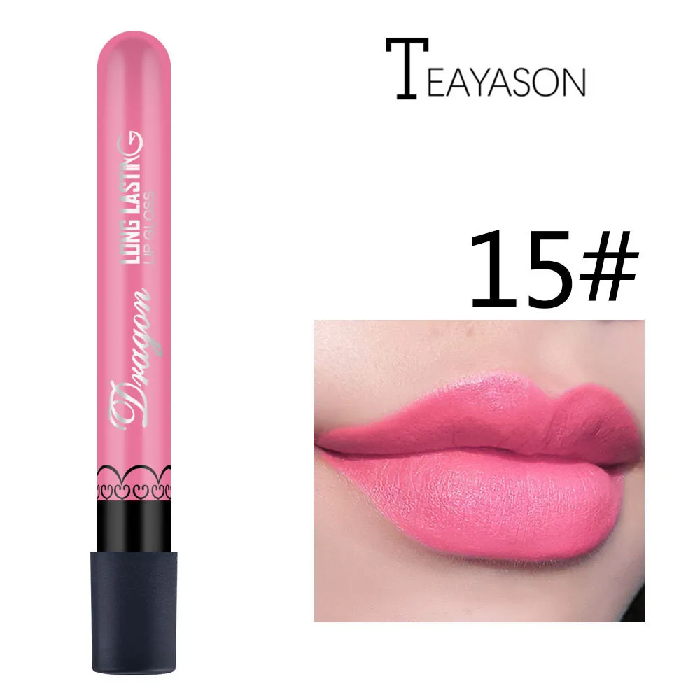 

1Pcs Sexy Pink Vampire Lipstick Matte Waterproof Velvet Lipgloss Liquid Lip Gloss Matte 28 Color Cosmetic Beauty Makeup Lipgloss