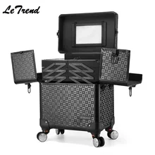 Профессиональный макуп Скалка багаж Спиннер косметический чехол многофункциональная тележка для переноски чемоданов колесная кабина дорожная сумка