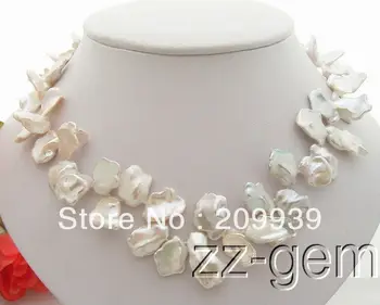 

huij 001189 AAA White Keshi Pearl Necklace