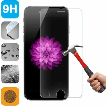 FRVSIMEM Front Explosion-Proof 9H 2.5D Tempered Glass for iPhone 5C 5 5s SE 6 6s Plus 7 Plus 4 4s Screen Protector Film Case