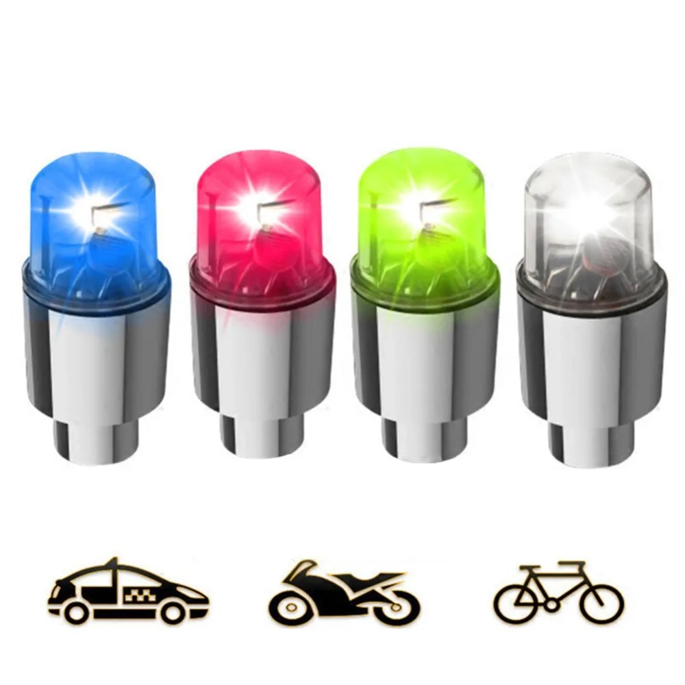 

Car Wheel Tire Protective Bike Decorative Lights Tyre Valve Cap Neon LED Flash Safety Light Lamp visibility accessories
