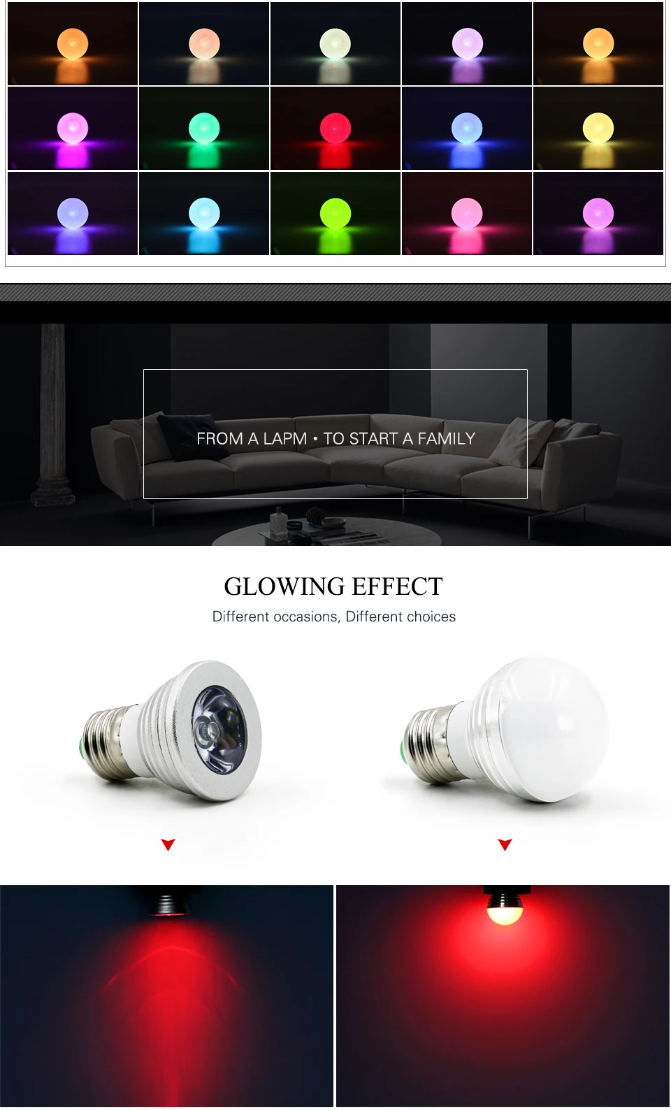 EnwYe E27 E14 светодиодный RGB лампа AC110V 220V 3W 5W точечный светильник с регулируемой яркостью волшебный праздник RGB светильник ing+ ИК пульт дистанционного управления 16 цветов