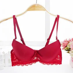 Black white color Women Lace Bra Female adjustable Strap Summer Lady Cotton bra small breast thin cup t shirt dress bra 32 34 36 Black white color Women Lace Bra Female adjustable Strap Summer Lady Cotton bra small breast thin cup t shirt dress bra 32 34 36