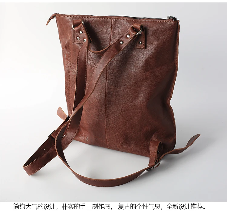 Vendange оригинальная простая Ретро сумка из натуральной кожи ручной работы рюкзак из коровьей кожи 2455