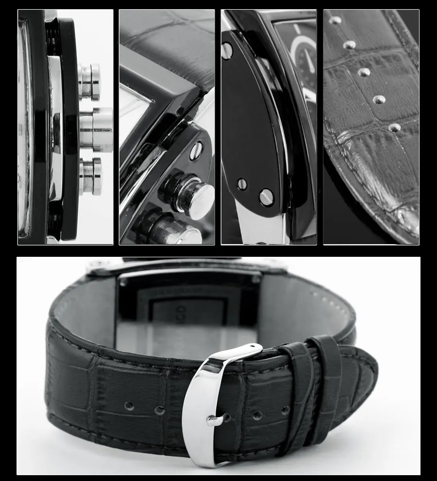 BOAMIGO Coffee Leather Strap Mens Watches Fashion Casual Waterproof Quartz Watch Analog Rectangle Male Clock Relogio Masculino (28)