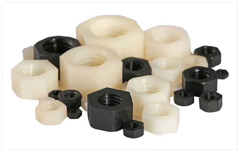 Buy 10Pcs M5 White Black Nylon Hex Nut DIN934 NYLON66