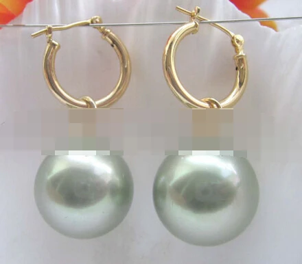 

free shipping 09287 green south sea shell pearl earring
