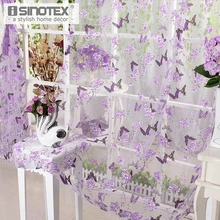 Isinotex занавес окна фиолетовый бабочка выгорания тюль вуаль ткани прозрачной гостиной скрининг 1 шт./лот