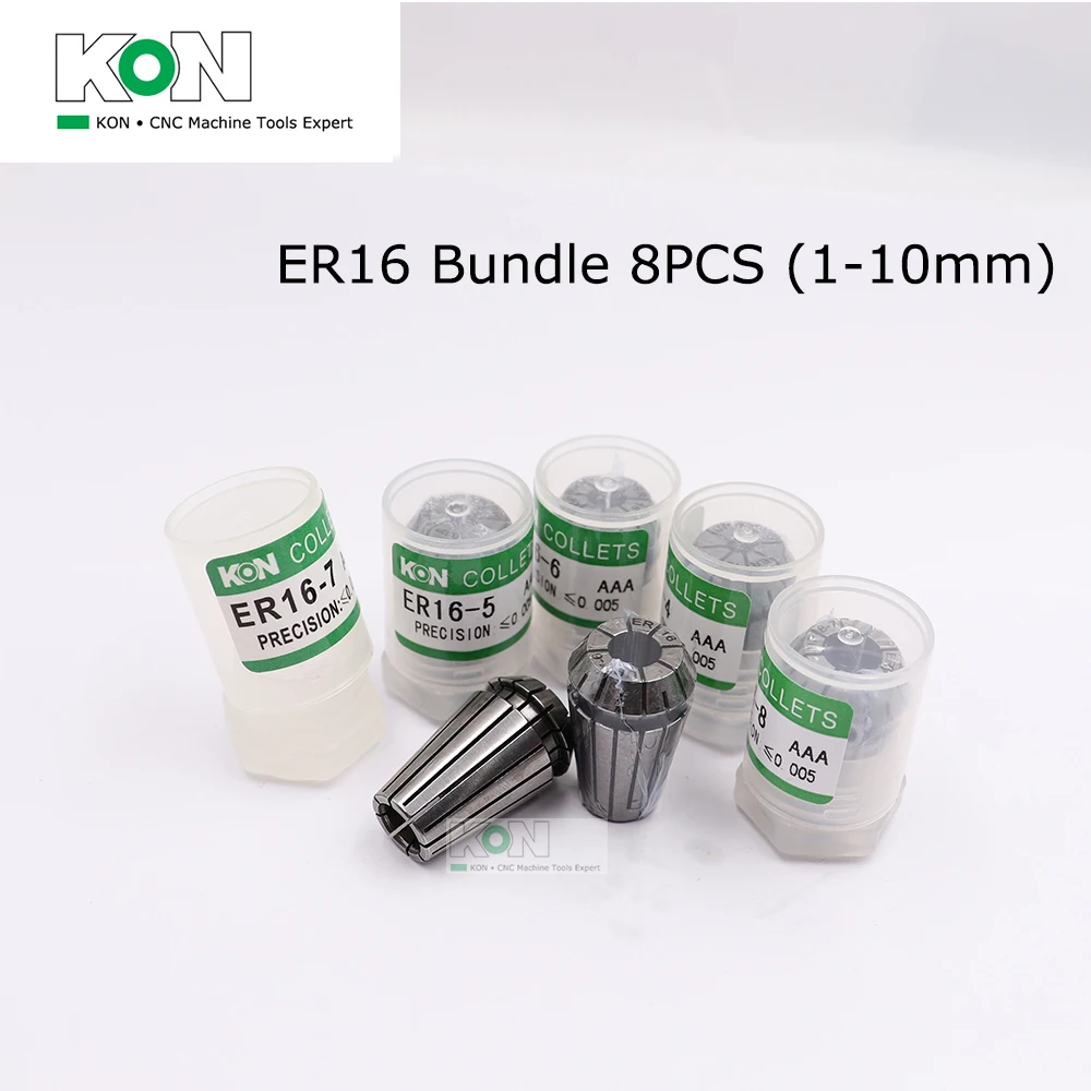 

[ChinaKON] ER16 Collet BUNDLE ER16 3-10mm 8PCS CNC Spring ER Collet Milling Machine ER16