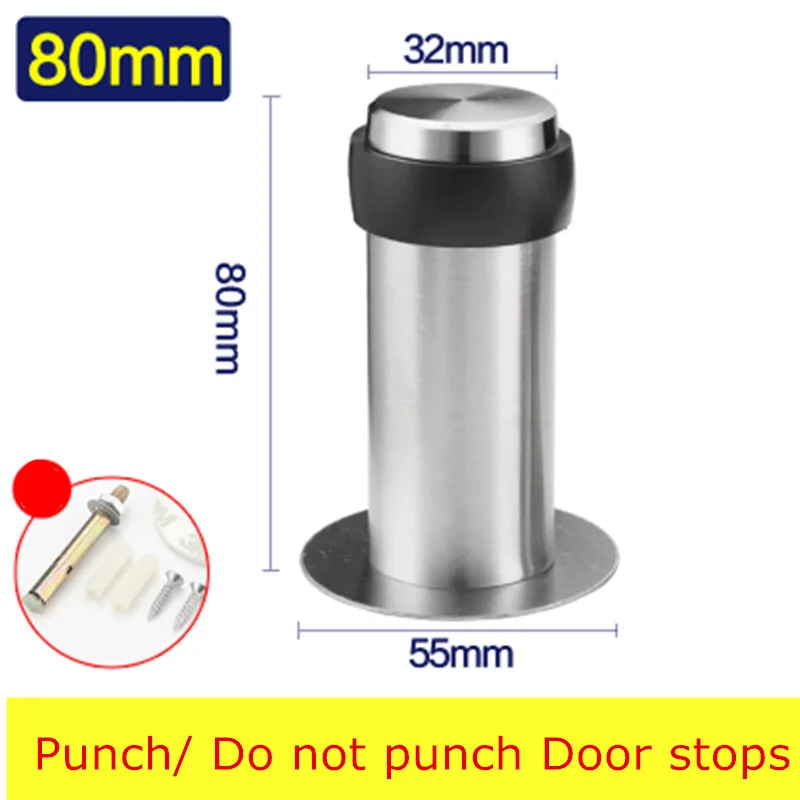Double Use Door Stops with 3M Glue or Screws Suction Anti-Collision Stainless Steel Rubber Stopper Turtle Has Binding Resistance